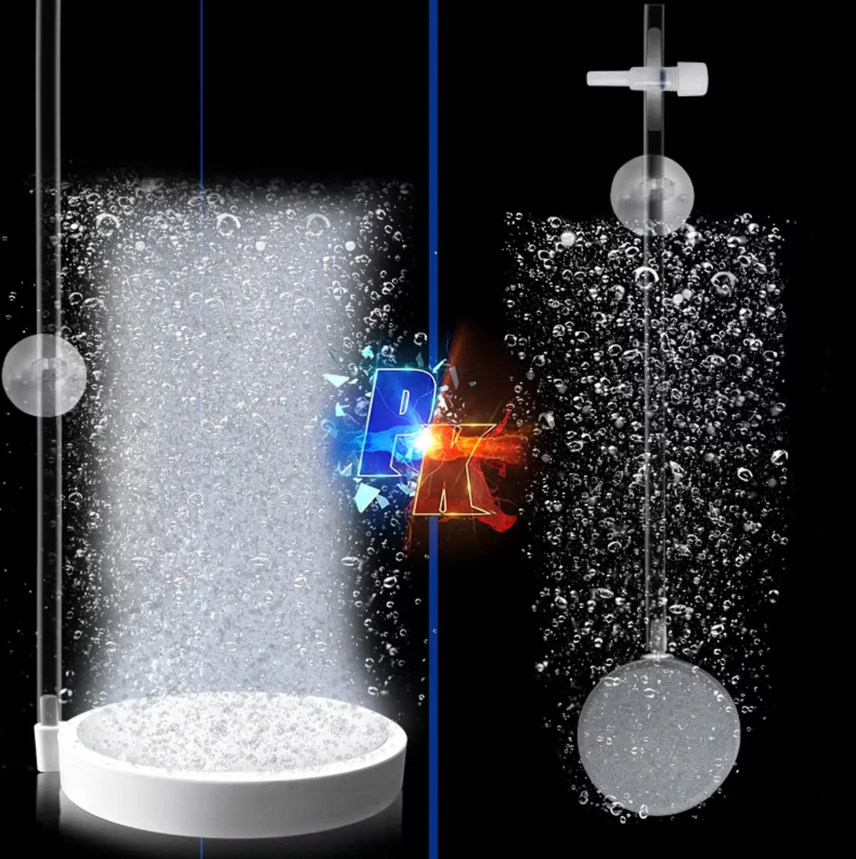 Pettime Nano Bubble Aquarium Air Stone Kit, 2-Inch Fine Bubble Diffuser Disc with 3W Quiet USB Air Pump, 6.6-Ft Tubing, Adjustable Flow Valve, Suction Cups and Reinforced ABS Inlet for Freshwater Fish Tank Aeration, Complete Set for Fish Keepers