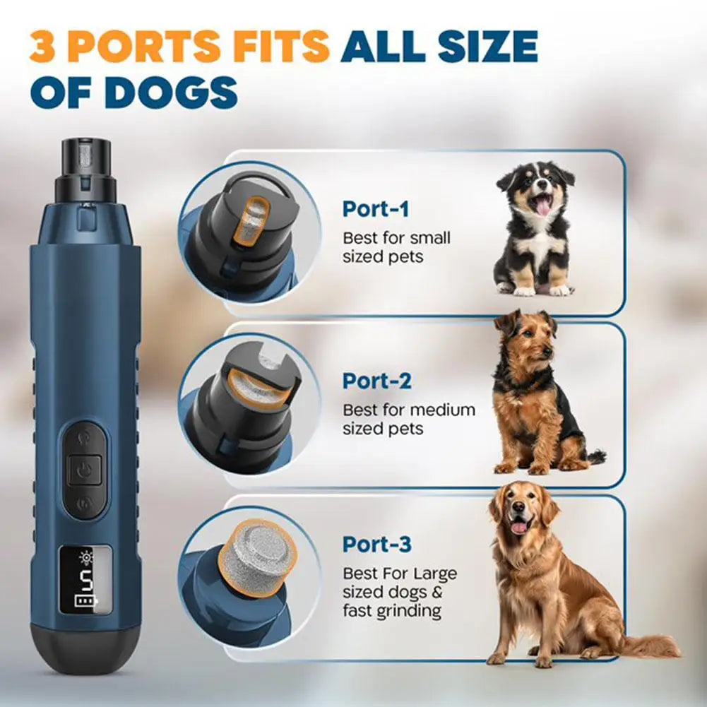 Electric Pet Nail Grinder 5 Speed, Low Noise, Rechargeable for Dogs & Cats, Professional Pet Nail Trimmer Grooming Tool