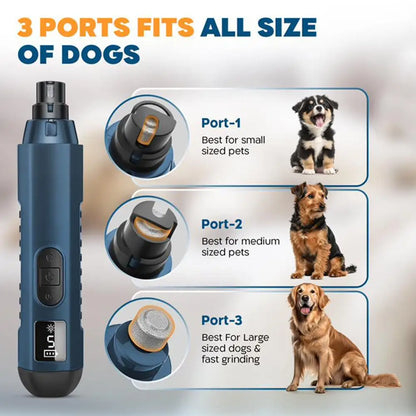 Electric Pet Nail Grinder 5 Speed, Low Noise, Rechargeable for Dogs & Cats, Professional Pet Nail Trimmer Grooming Tool
