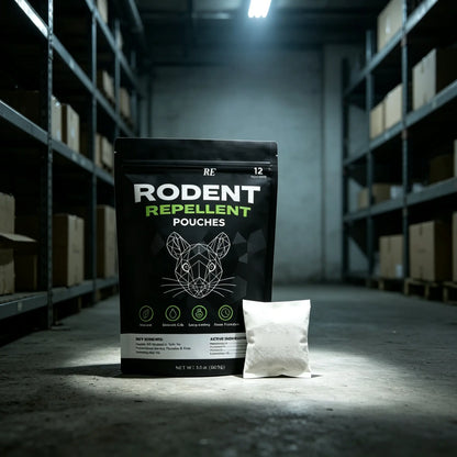 Rodent Repellent Pouches (12 Pouches) – Natural Rodent Repellent with Peppermint & Cinnamon Oils, Kids and Pets Safe Rodent Repellent, Long Lasting Rodent Control