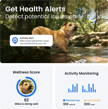 GPS Dog Tracker | 2025 Edition | Market Leader | Real-Time Location Tracking | Escape Alerts | Activity Monitoring | Health Alerts | Bark Monitoring (Brown)