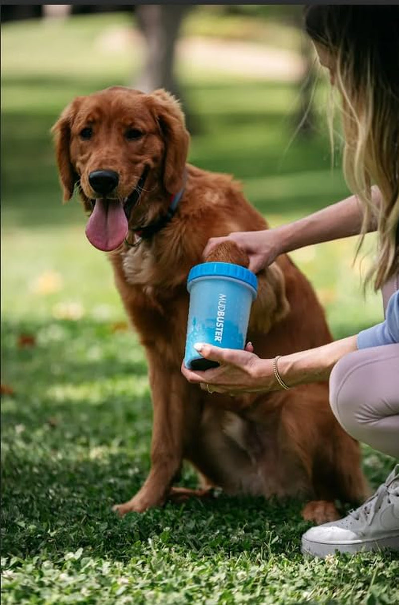 Mudbuster Portable Dog Paw Cleaner - Medium Size, Blue Silicone Bristles