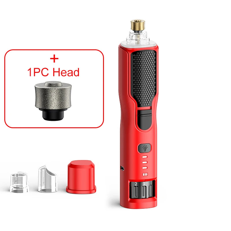 Pet Electric Nail Grinder Rechargeable Dog Paw Grooming Nail Clipper LED Light 7 Speeds Adjustable Cat Claw Nail Grinder