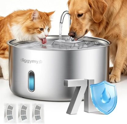 7L Dog Water Fountain 2026 Upgraded with Long-Lasting Pump, 3-Filters