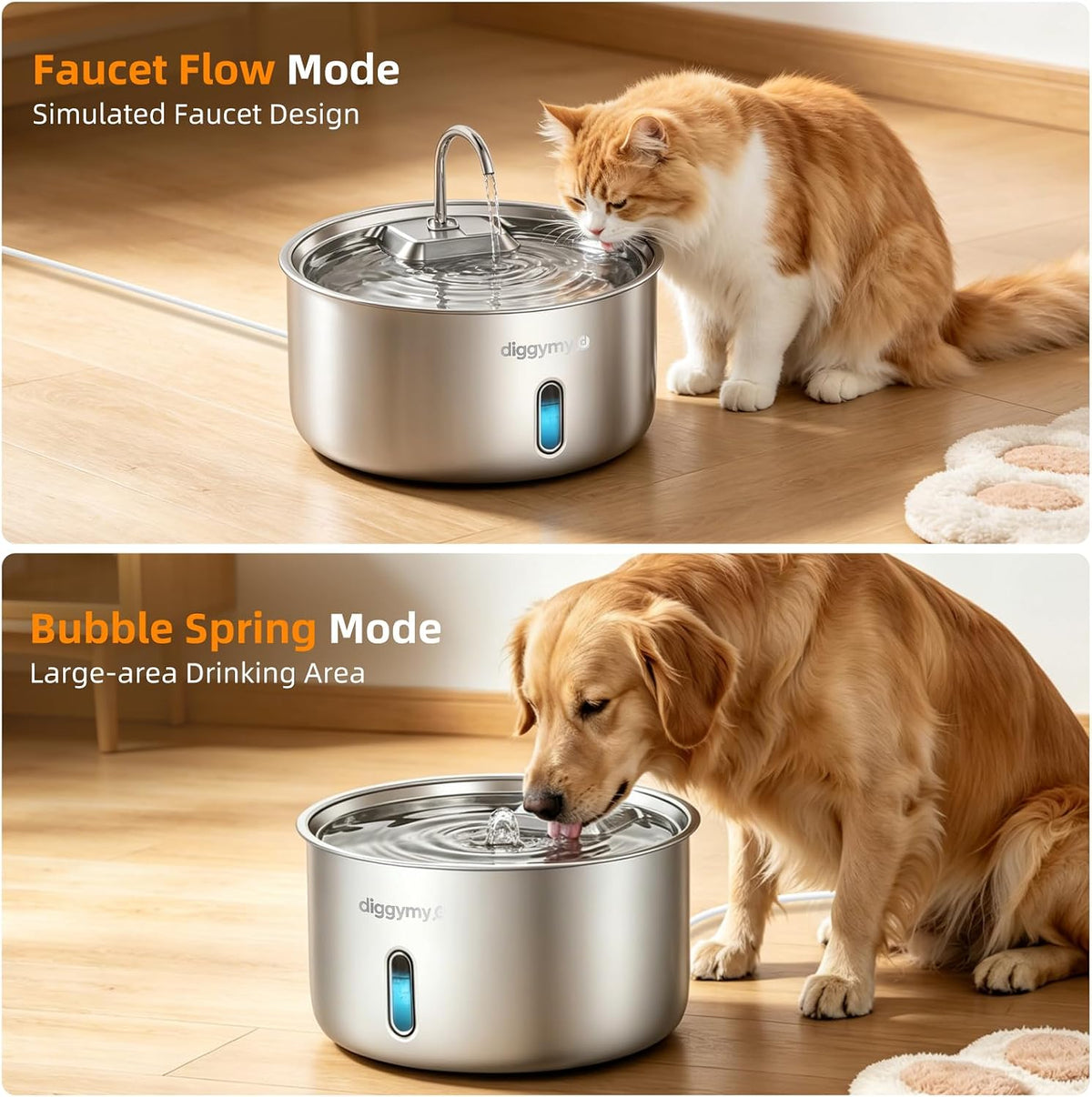 7L Dog Water Fountain 2026 Upgraded with Long-Lasting Pump, 3-Filters