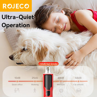 Pet Electric Nail Grinder Rechargeable Dog Paw Grooming Nail Clipper LED Light 7 Speeds Adjustable Cat Claw Nail Grinder