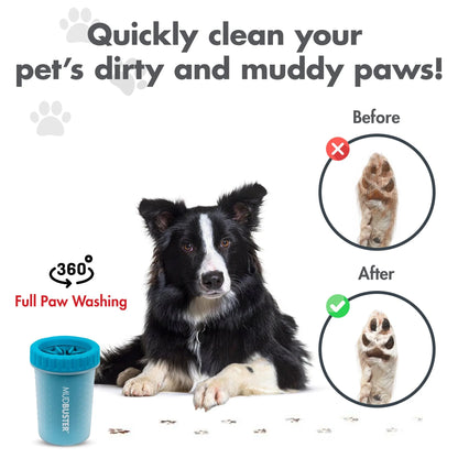 Mudbuster Portable Dog Paw Cleaner - Medium Size, Blue Silicone Bristles