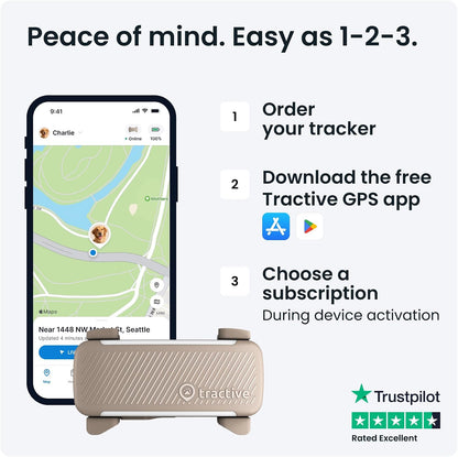 GPS Dog Tracker | 2025 Edition | Market Leader | Real-Time Location Tracking | Escape Alerts | Activity Monitoring | Health Alerts | Bark Monitoring (Brown)