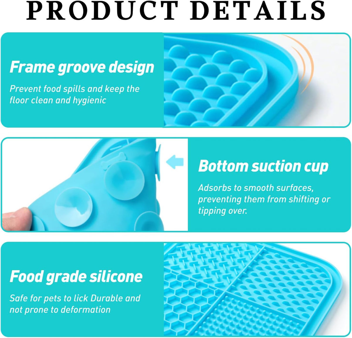 Lick Mat for Dogs & Cats (2 Pack) with Suction Cups, Anxiety Relief, Dog Toys for Bathing & Grooming, Comes with Silicone Scraper, Peanut Butter Licking Pad for Dogs and Cats (Purple and Lake Blue)