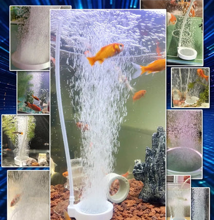 Pettime Nano Bubble Aquarium Air Stone Kit, 2-Inch Fine Bubble Diffuser Disc with 3W Quiet USB Air Pump, 6.6-Ft Tubing, Adjustable Flow Valve, Suction Cups and Reinforced ABS Inlet for Freshwater Fish Tank Aeration, Complete Set for Fish Keepers